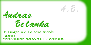 andras belanka business card