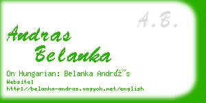 andras belanka business card